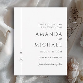 Eenvoudig Elegant Klassiek Monogram Save the Date