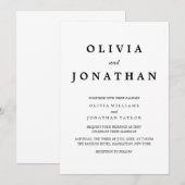 Eenvoudig Elegant | Klassieke huwelijksuitnodiging Kaart (Voorkant / Achterkant)