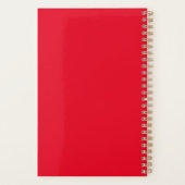 Eenvoudig elegant klassieke monogram rood en wit planner (Achterkant)