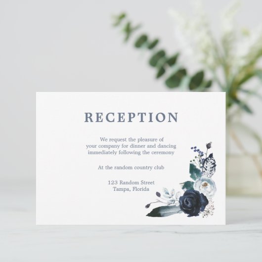 Eenvoudig Elegant | Klassieke Trouwontvangstkaart Kaart (Staand voorkant)