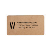 Eenvoudig Elegant Kraft-Document Bedrijfs Monogram Etiket (Voorkant)