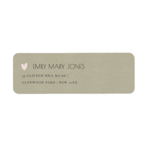 EENVOUDIG ELEGANT KRAFT GRAY TYPOGRAPHY ADDRESS ETIKET
