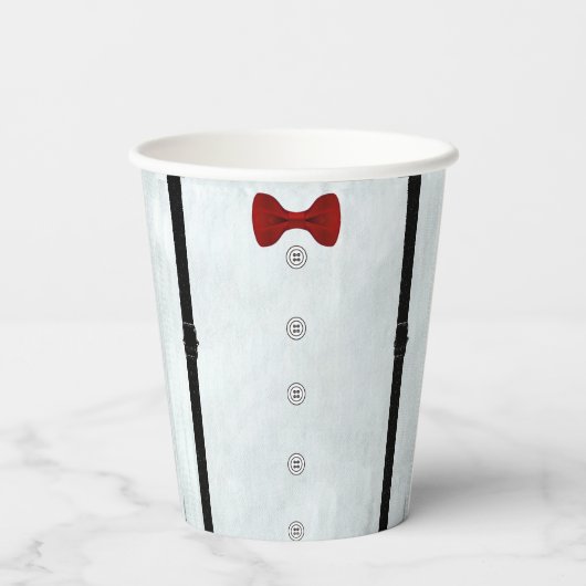 Eenvoudig Elegant Little Gentleman Baby shower Par Papieren Bekers (Achterkant)