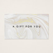 Eenvoudig Elegant Marble Gift Certificate Visitekaartje (Voorkant)