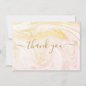 Eenvoudig Elegant Marble Gold Script Bedankkaart (Voorkant)
