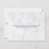 Eenvoudig Elegant Marmer Script Gouden Hart Bedankkaart (Achterkant)