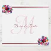 Eenvoudig elegant metallisch koraalhuwelijk | C Sparkling Wijnetiket (Enkel label)