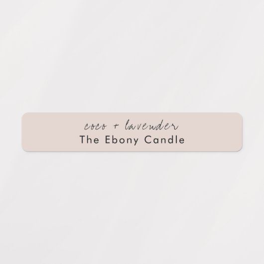 Eenvoudig Elegant Minimaal Dusky Blush kaars Label (Design 1)