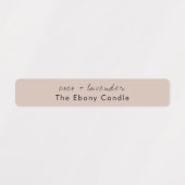 Eenvoudig Elegant Minimaal Dusky Blush kaars Label (Design 2)