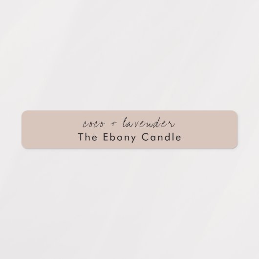 Eenvoudig Elegant Minimaal Dusky Blush kaars Label (Design 2)