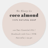 Eenvoudig Elegant Minimaal Dusky Blush Zeep Label (Voorkant)