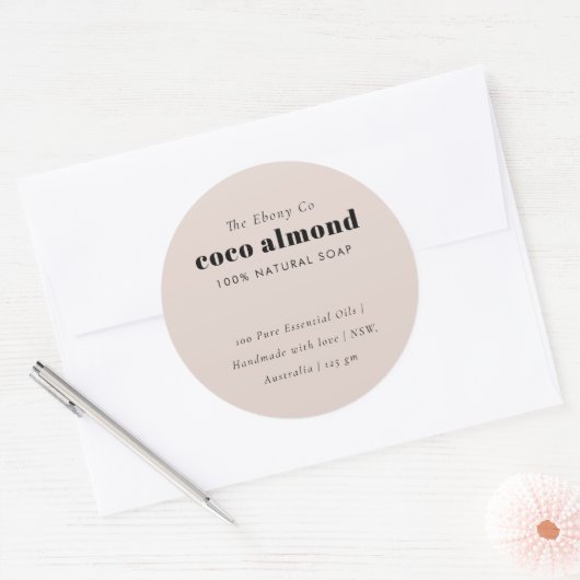 Eenvoudig Elegant Minimaal Dusky Blush Zeep Label (Envelop)