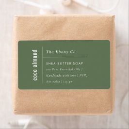 Eenvoudig Elegant Minimaal Dusky Groen Zeep Label