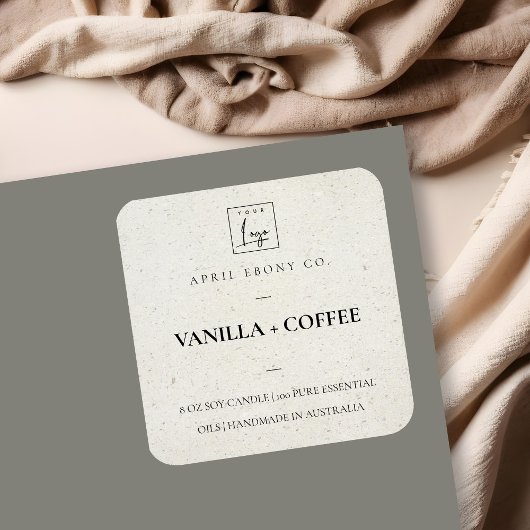 EENVOUDIG ELEGANT MINIMAAL LOGO DUSKY GESPECKEERD  VIERKANTE STICKER