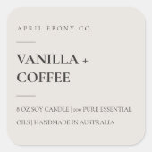 EENVOUDIG ELEGANT MINIMAAL MODERN DUSKY WHITE VIERKANTE STICKER (Voorkant)