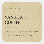 EENVOUDIG ELEGANT MINIMAAL MODERN OCHER LINEN YELL VIERKANTE STICKER (Voorkant)