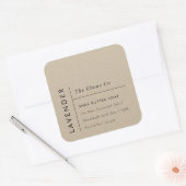 Eenvoudig Elegant Minimaal Rustiek Kraft Zeep Labe Vierkante Sticker (Envelop)