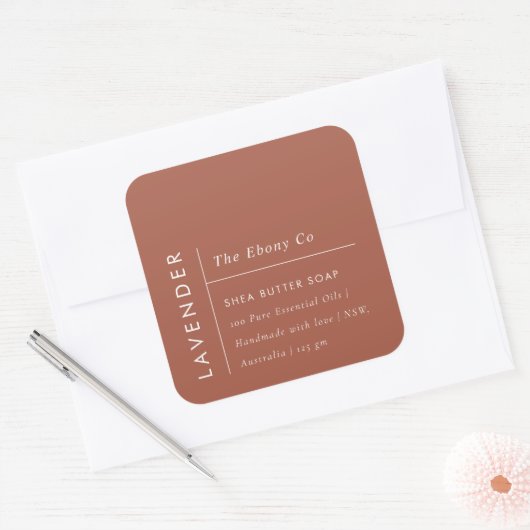 Eenvoudig Elegant Minimaal Rustiek Rust Zeep Label (Envelop)