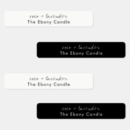 Eenvoudig Elegant Minimaal Zwart & Wit Kaarsetiket Labels