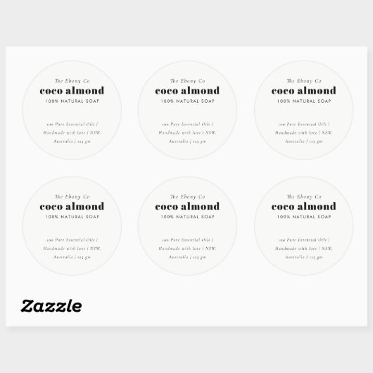 Eenvoudig Elegant Minimaal Zwart & Wit Zeep Label (Vel)