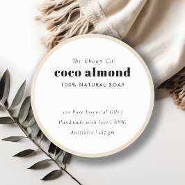 Eenvoudig Elegant Minimaal Zwart & Wit Zeep Label