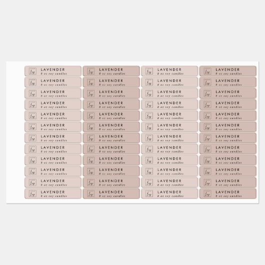 Eenvoudig Elegant Minimal Blush Logo kaars label (Vel)