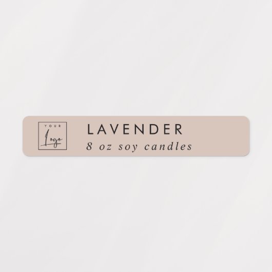 Eenvoudig Elegant Minimal Blush Logo kaars label (Design 2)