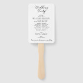 Eenvoudig Elegant Minimal Brick Red Wedding Progra Handwaaier (Achterkant)