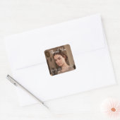 Eenvoudig Elegant Minimal Dank u Foto Afstuderen Vierkante Sticker (Envelop)