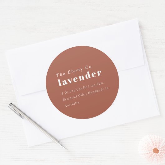 Eenvoudig Elegant Minimal Rustic Rust Candle Label (Envelop)