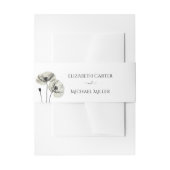 Eenvoudig Elegant Minimalisme Zwart-wit Poppies Uitnodigingen Wikkel (Voorkant Voorbeeld)