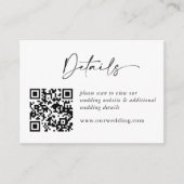 Eenvoudig Elegant Minimalist Details QR Code Foto Informatiekaartje (Voorkant)