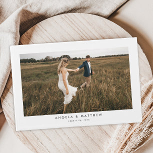 Eenvoudig Elegant Minimalist Photo Wedding Gastenboek