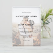 Eenvoudig Elegant Minimalist Photo Wedding Kaart (Staand voorkant)