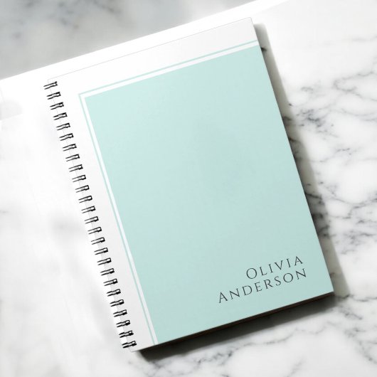 Eenvoudig Elegant Minimalistisch Aqua Kleurblok Notitieboek