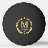 Eenvoudig Elegant Minimalistisch Goud Custom Monog Pingpongballen (Voorkant)