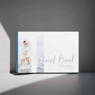 Eenvoudig Elegant Minimalistisch pastelblauw Bruil Gastenboek