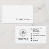 Eenvoudig Elegant Minimalistisch Professioneel Cus Visitekaartje (Voorkant / Achterkant)