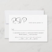 Eenvoudig Elegant Minimalistisch Script Modern Bru RSVP Kaartje (Voorkant)