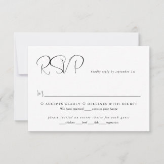 Eenvoudig Elegant Minimalistisch Script Modern Bru RSVP Kaartje