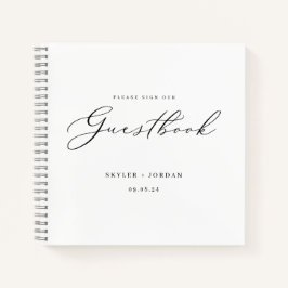 Eenvoudig Elegant Minimalistisch White Wedding Gue Notitieboek