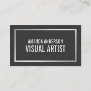 Eenvoudig elegant minimalistisch zilver VISITEKA Visitekaartje