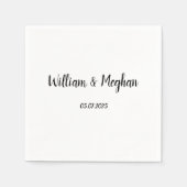 Eenvoudig Elegant Minimalistisch Zwart Manuscript  Servet (Voorkant)