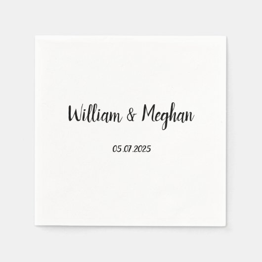 Eenvoudig Elegant Minimalistisch Zwart Manuscript  Servet (Voorkant)