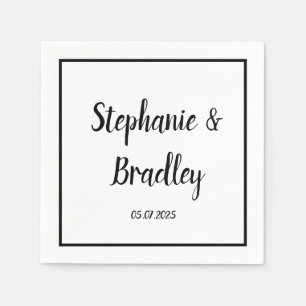 Eenvoudig Elegant Minimalistisch Zwart Manuscript  Servet