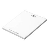 Eenvoudig Elegant Modern Basic 3 Monogram Initiaal Notitieblok (Gedraaid)