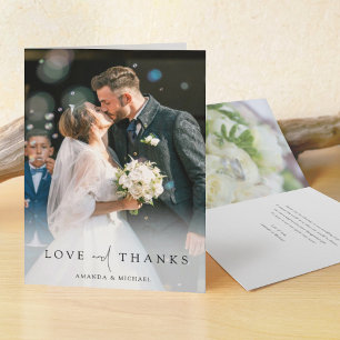 Eenvoudig Elegant Modern Custom Photo Wedding Bedankkaart