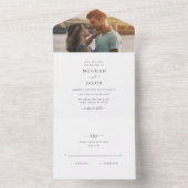 Eenvoudig elegant modern fotoweddenschap RSVP, all All In One Uitnodiging (Binnen)