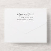 Eenvoudig elegant modern fotoweddenschap RSVP, all All In One Uitnodiging (Achterkant)