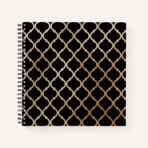 Eenvoudig Elegant modern Gold Moroccan patroon Notitieboek